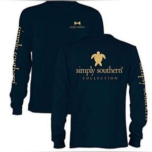 Simply Southern Navy and Gold Long Sleeve Tee